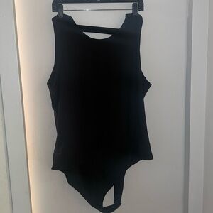 Black strappy back bodysuit